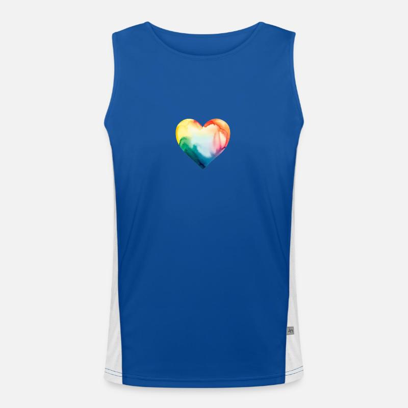 Lgbt Herz Regenbogen Funktionelles Kontrast-Tank Top für Männer 