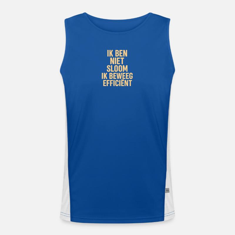 Ich bin nicht träge – bewege mich effizient Funktionelles Kontrast-Tank Top für Männer 