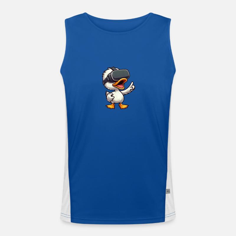 VR Ente Gamer Zocker Computer Nerd Funktionelles Kontrast-Tank Top für Männer 