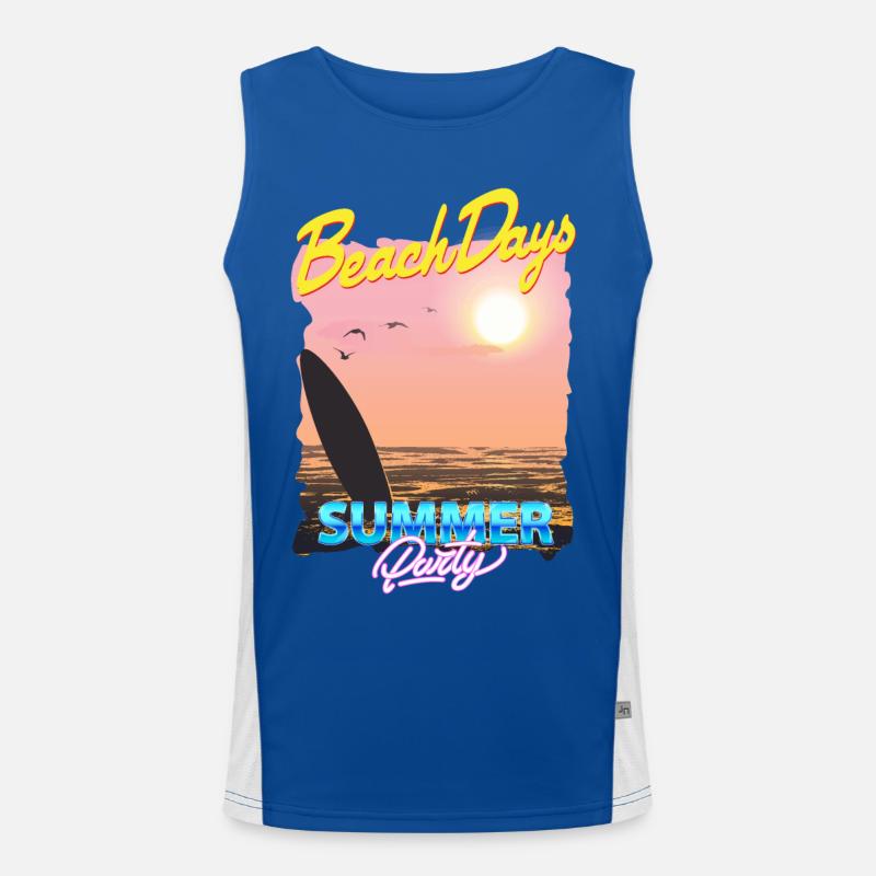 Summer Party - Men's Functional Contrast Tank Top  - royal/white
