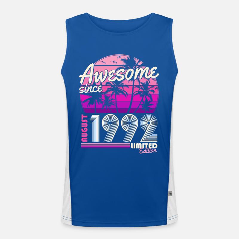 Août 1992 Vintage Retro Anniversaire Débardeur respirant contrasté Homme 
