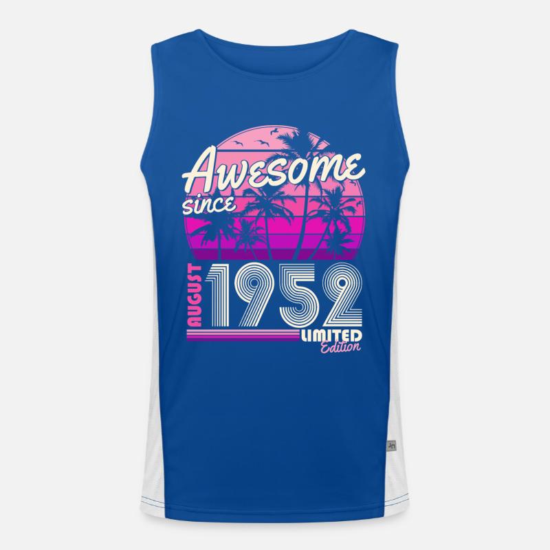 Août 1952 Vintage Retro Anniversaire Débardeur respirant contrasté Homme 