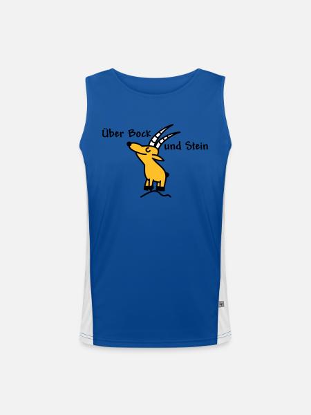 Über Bock und Bein - Funktionelles Kontrast-Tank Top für Männer  - Royal/Weiß - Vorne
