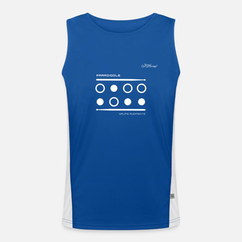 Paradiddle White Men's Functional Contrast Tank Top 