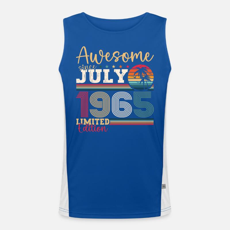 Awesome since Juli 1965 57. Geburtstag Herren Fun Funktionelles Kontrast-Tank Top für Männer 