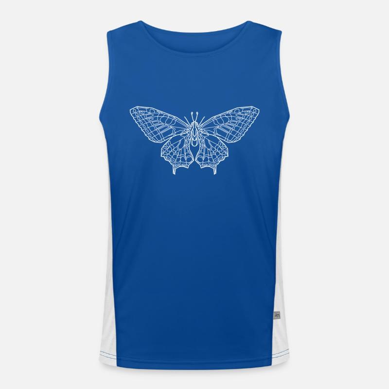 Butterfly white Men's Functional Contrast Tank Top 