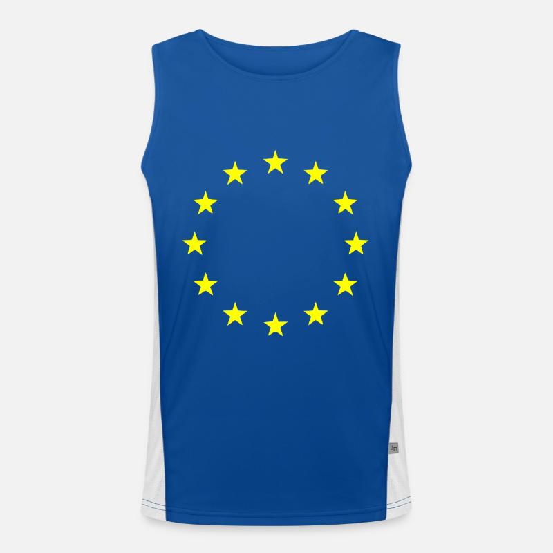 EU flag Men's Functional Contrast Tank Top 