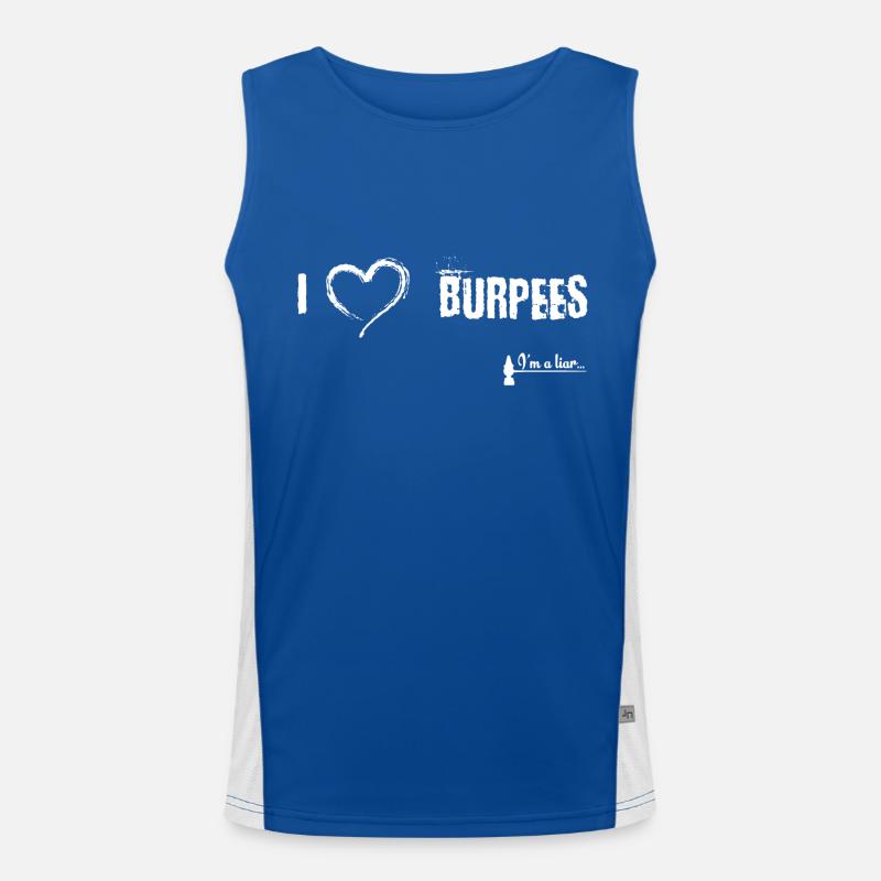 I love Burpees - Men's Functional Contrast Tank Top  - royal/white