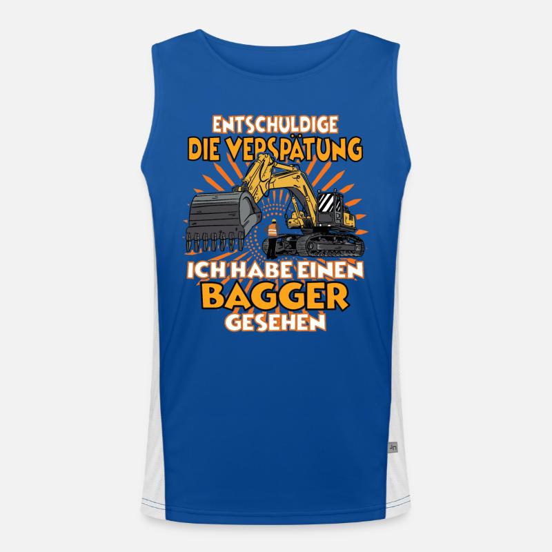 Ich habe einen Bagger gesehen Bagger Funktionelles Kontrast-Tank Top für Männer 