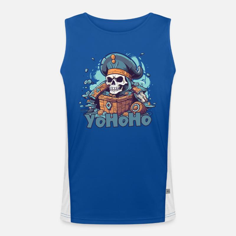 Yo Ho Ho Pirat und ein Schatz Funktionelles Kontrast-Tank Top für Männer 