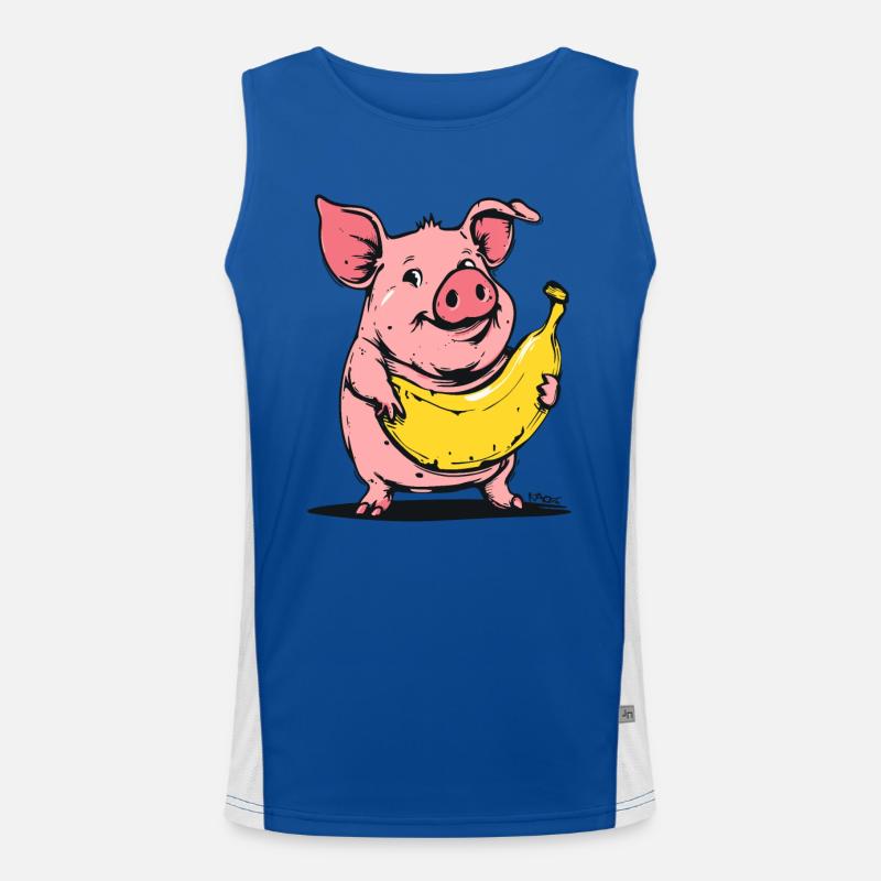 Cochon banane mignon et drôle Débardeur respirant contrasté Homme 