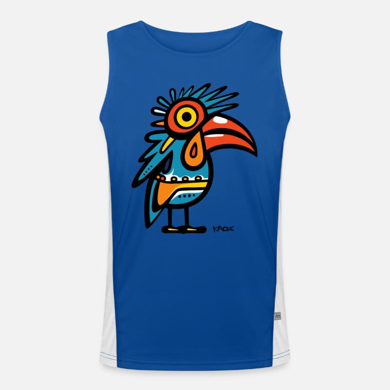 Modern Art Pop Vogel Funktionelles Kontrast-Tank Top für Männer 