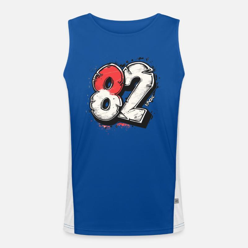 Nummer 82 oder 1982 Funktionelles Kontrast-Tank Top für Männer 