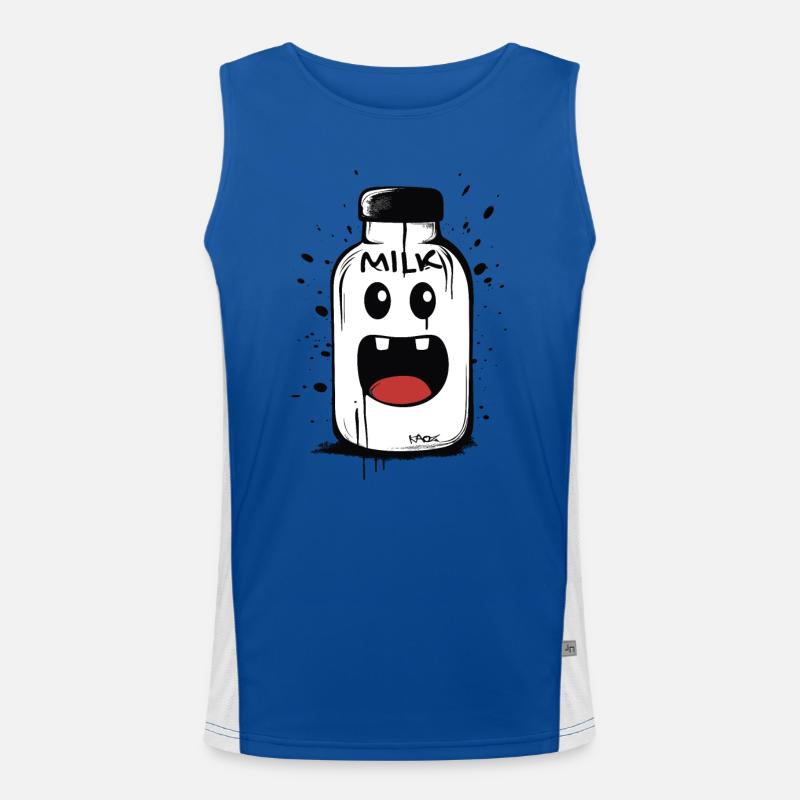 Glückliche Milch Funktionelles Kontrast-Tank Top für Männer 