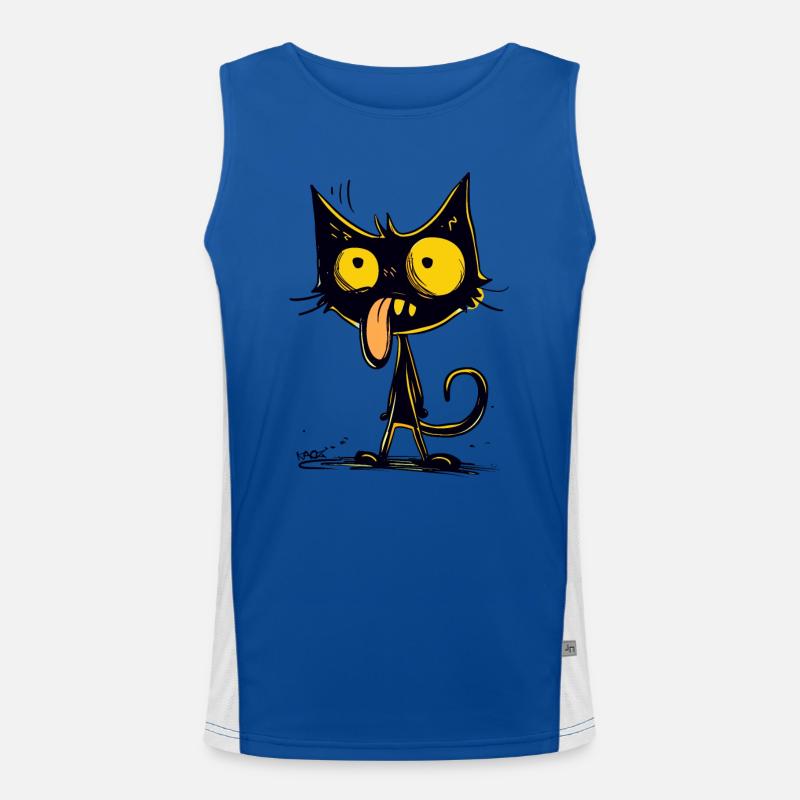 Die beste und coolste schwindelige Katze Funktionelles Kontrast-Tank Top für Männer 