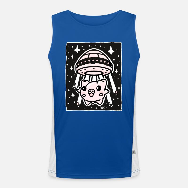 Enlèvement extraterrestre d’un cochon mignon Débardeur respirant contrasté Homme 