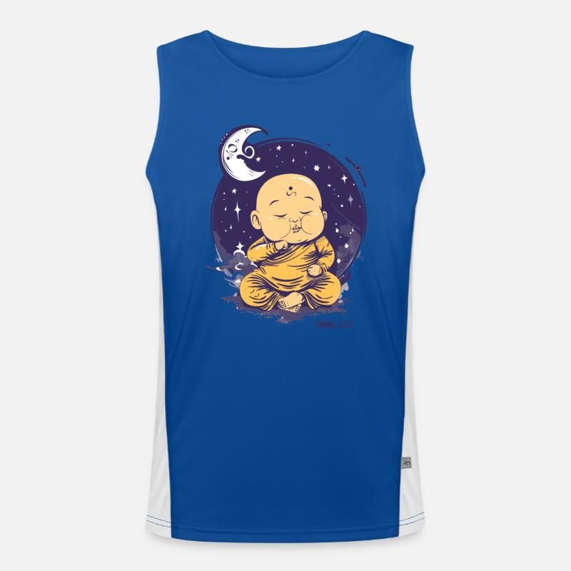 Bébé Bouddha endormi avec lune et étoiles Débardeur respirant contrasté Homme 