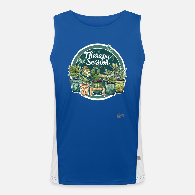 Plants are my therapy session Men's Functional Contrast Tank Top 
