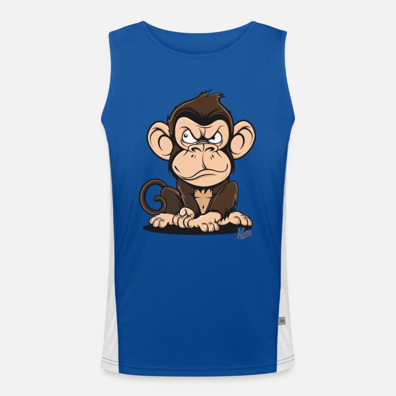 Clever Creepy Cartoon Monkey Men's Functional Contrast Tank Top 