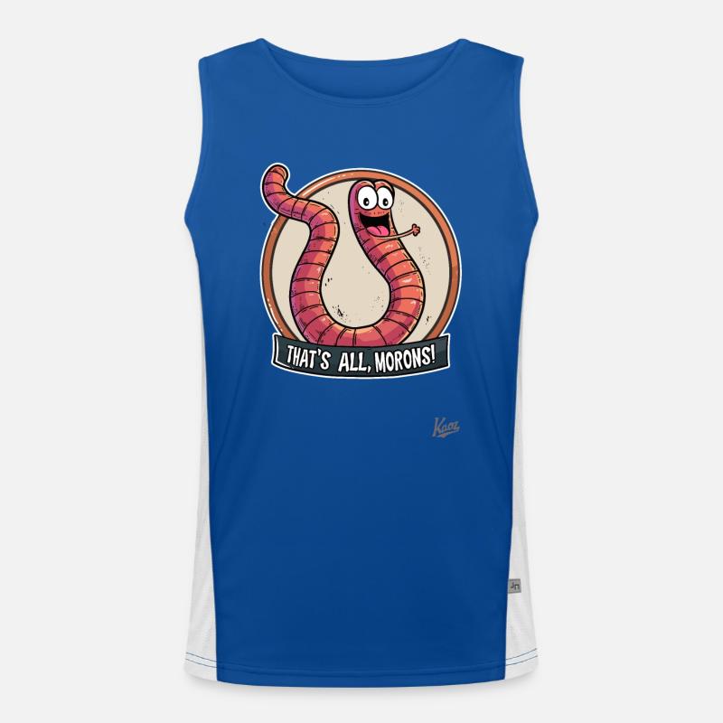 Lustiger, frecher, Wurm: Das wars, ihr Trottel Funktionelles Kontrast-Tank Top für Männer 