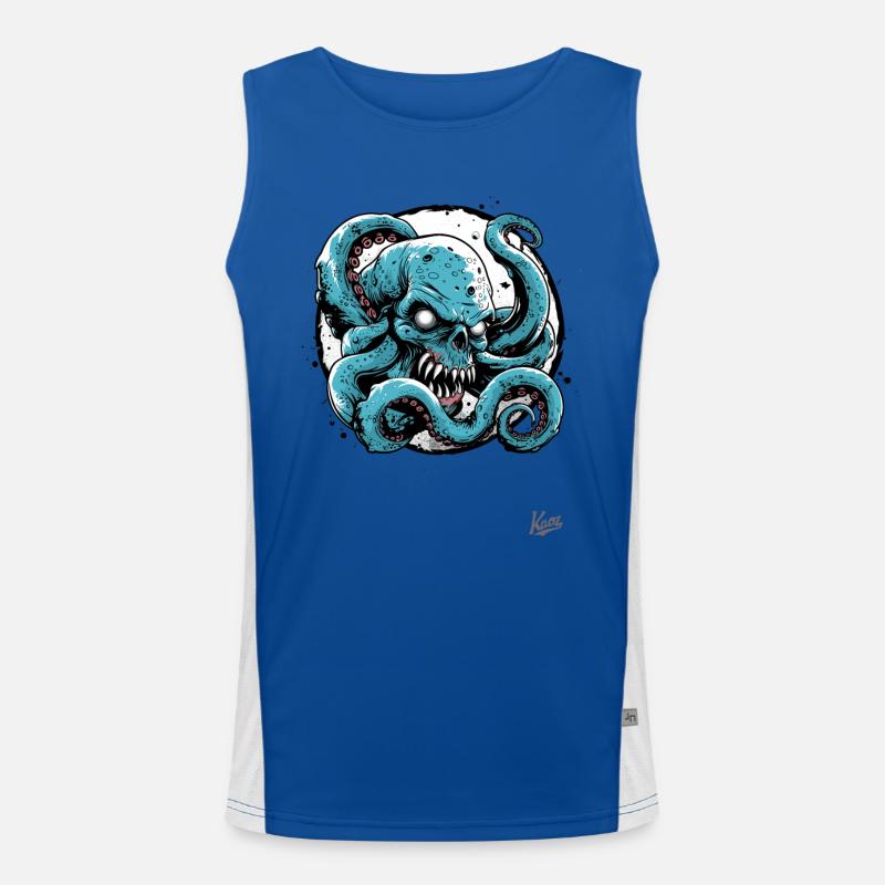 Strong and Powerful: Skull Octopus Octopus Men's Functional Contrast Tank Top 