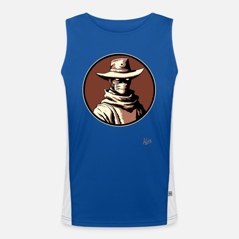 Duell am Mittag Western-Gesichtsmaske Cowboy Funktionelles Kontrast-Tank Top für Männer 