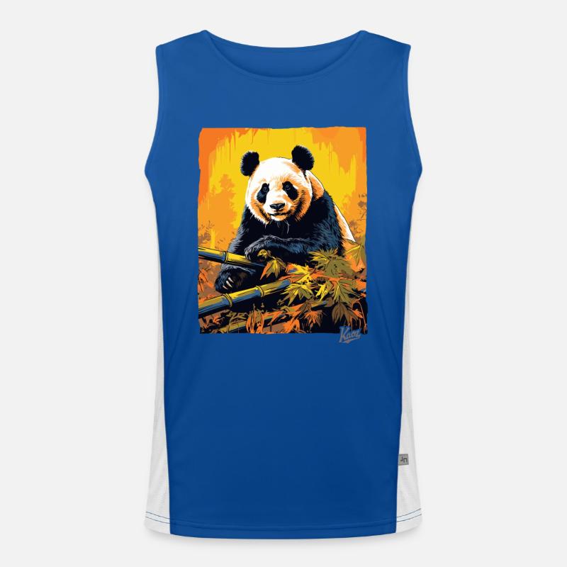 Panda im Dschungel Funktionelles Kontrast-Tank Top für Männer 