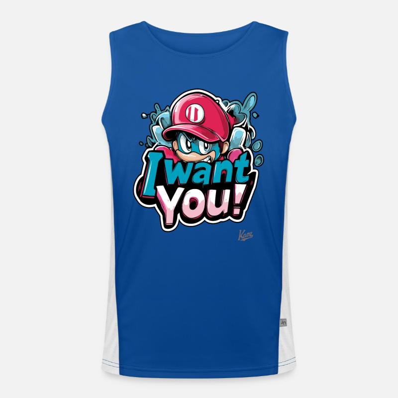 Ich will Dich Funktionelles Kontrast-Tank Top für Männer 