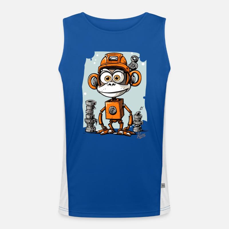 The funny, funky robo-monkey - Men's Functional Contrast Tank Top - royal/white