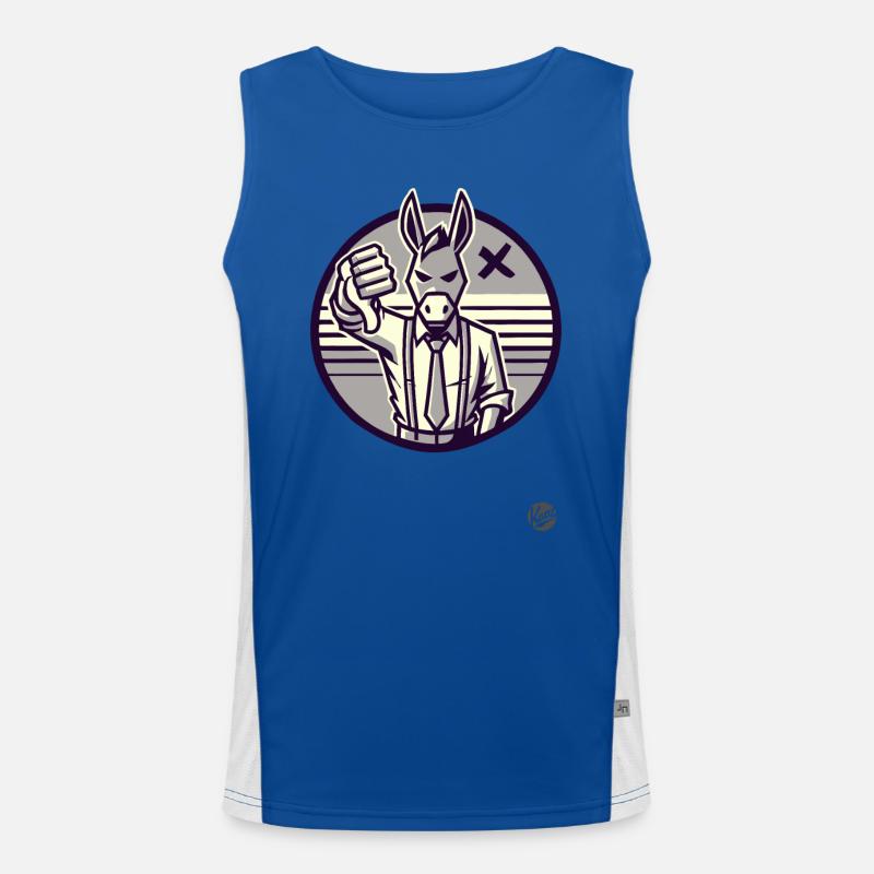 Pouces vers le bas de l’âne refusant Débardeur respirant contrasté Homme 