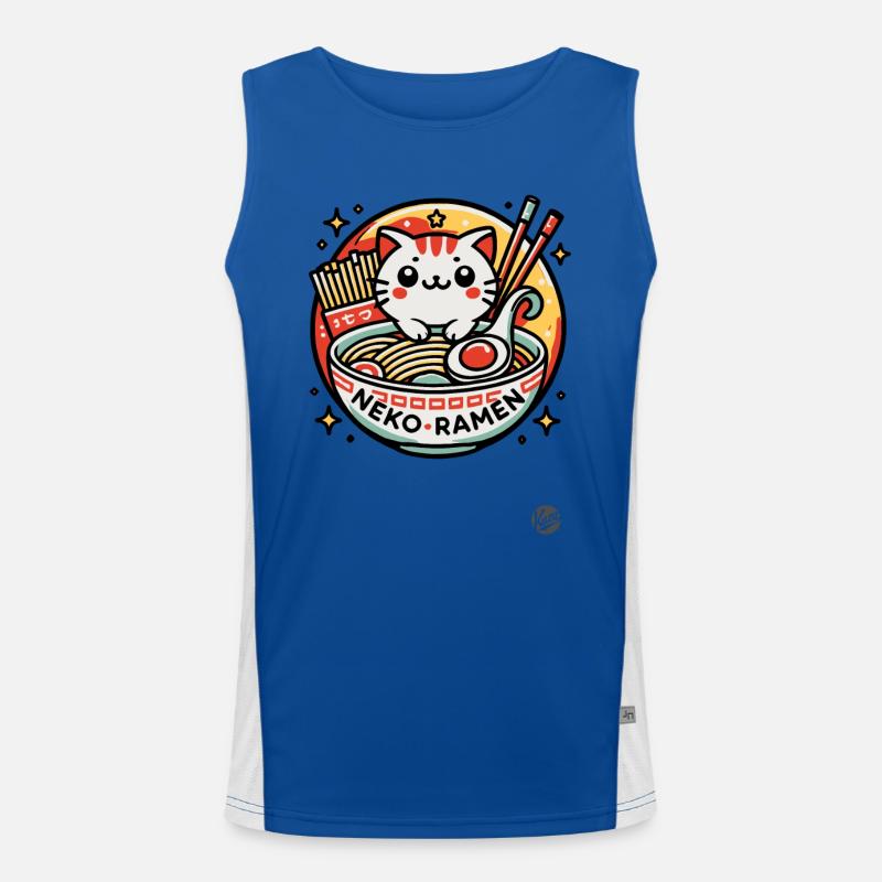 Neko Ramen for Cats Men's Functional Contrast Tank Top 