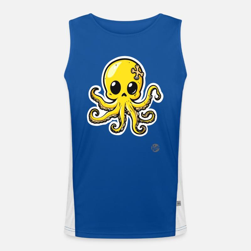 Cute Octopus Octopus - Men's Functional Contrast Tank Top  - royal/white