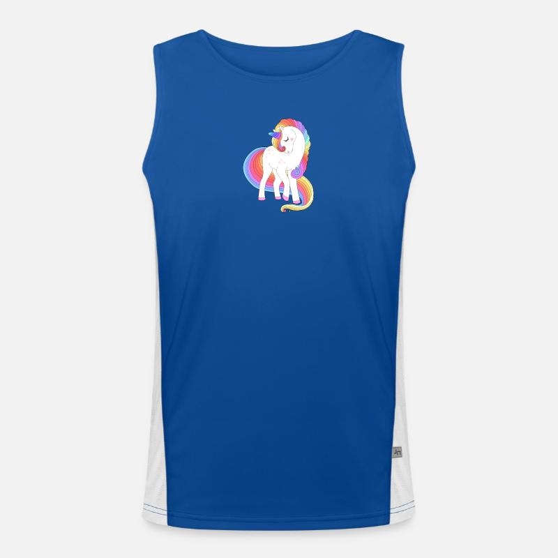 Verzaubertes Regenbogenmähnen-Einhorn Funktionelles Kontrast-Tank Top für Männer 
