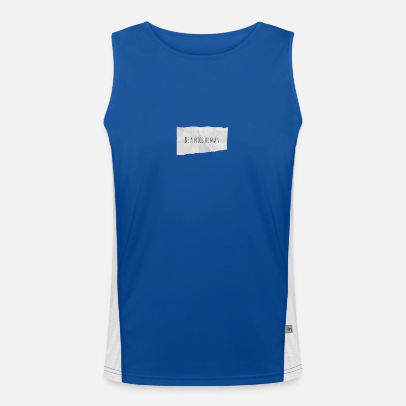 Be a nice human - Men's Functional Contrast Tank Top  - royal/white