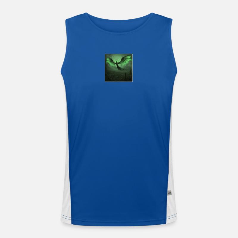 Night Alb with illuminations in the dark forest - Men's Functional Contrast Tank Top  - royal/white