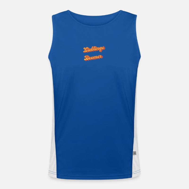 Darling Boomer Retro Script - Men's Functional Contrast Tank Top  - royal/white