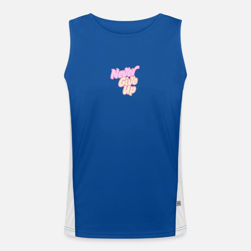 Never give up Funktionelles Kontrast-Tank Top für Männer 