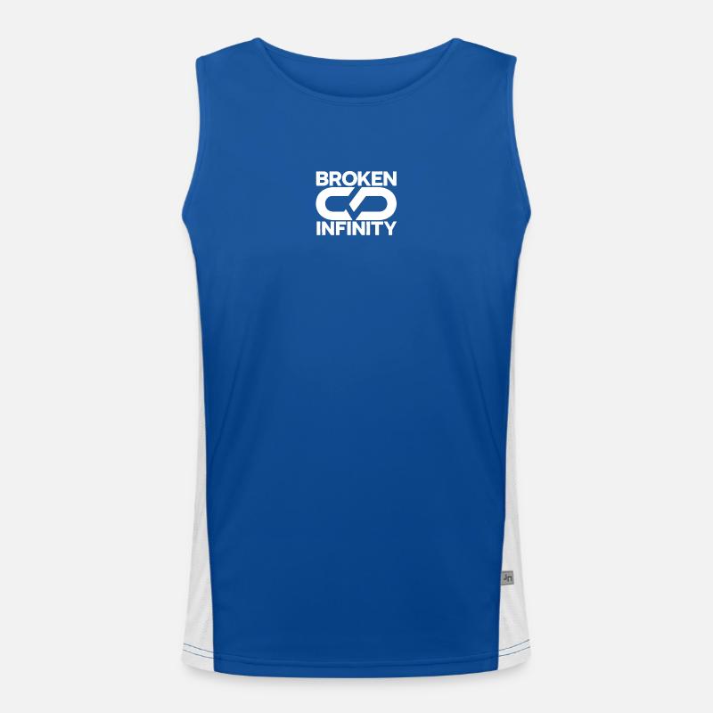 broken_infinity_white - Men's Functional Contrast Tank Top  - royal/white