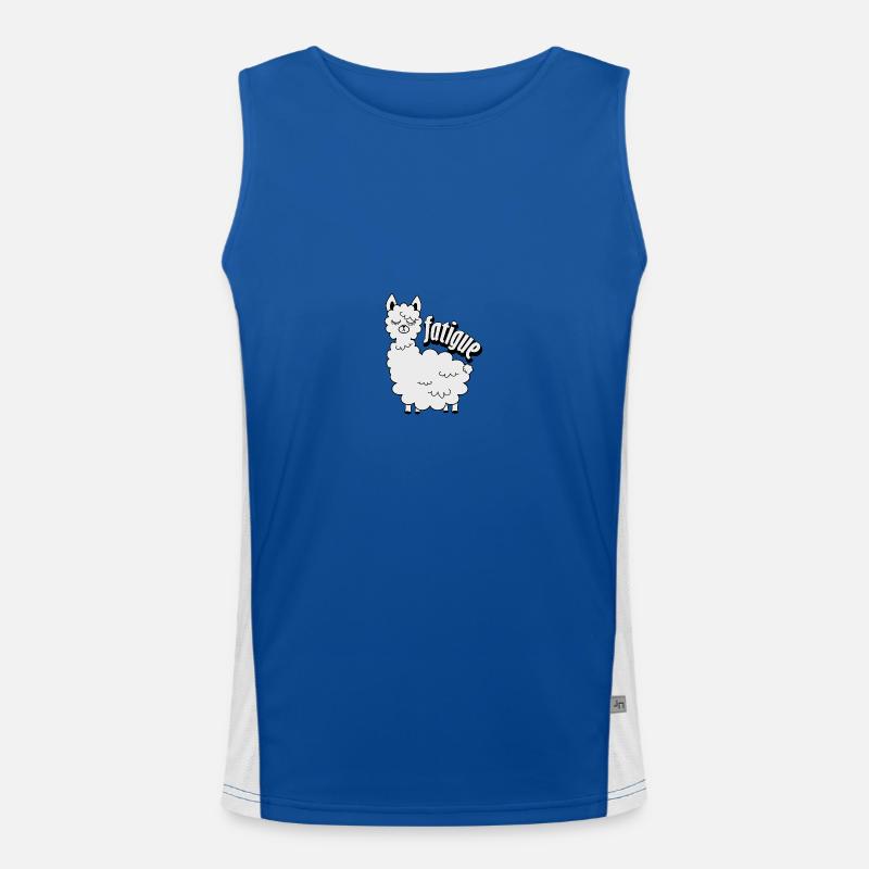 Sleeping llama - Men's Functional Contrast Tank Top  - royal/white
