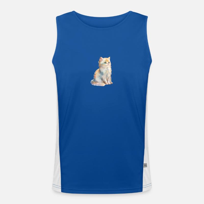 Chat Aquarelle Mignon Débardeur respirant contrasté Homme 