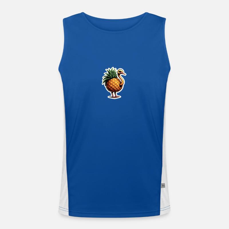 Ostrich ostrich in pineapple Men's Functional Contrast Tank Top 