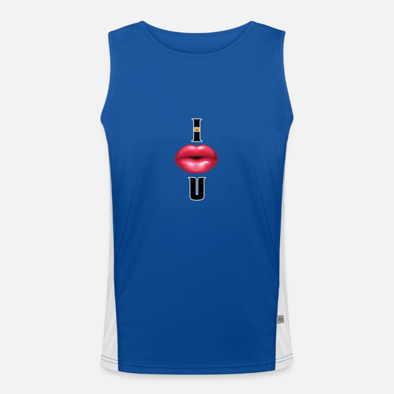 I kiss u 1 Men's Functional Contrast Tank Top 