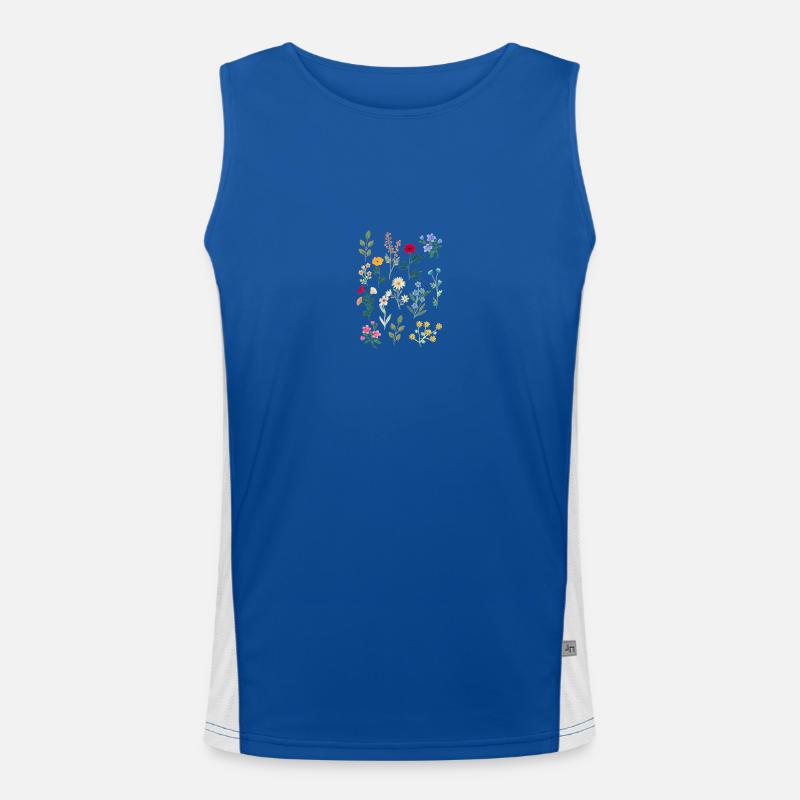 Spring Botanicals - Men's Functional Contrast Tank Top  - royal/white