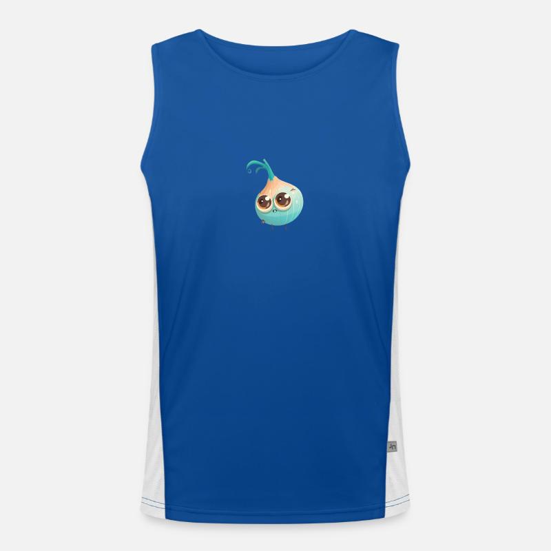 Sweet onion character with googly eyes Men's Functional Contrast Tank Top 