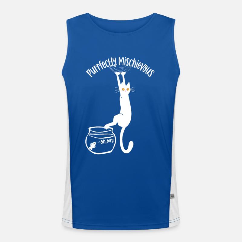 Purrfectly Mischievous Men's Functional Contrast Tank Top 