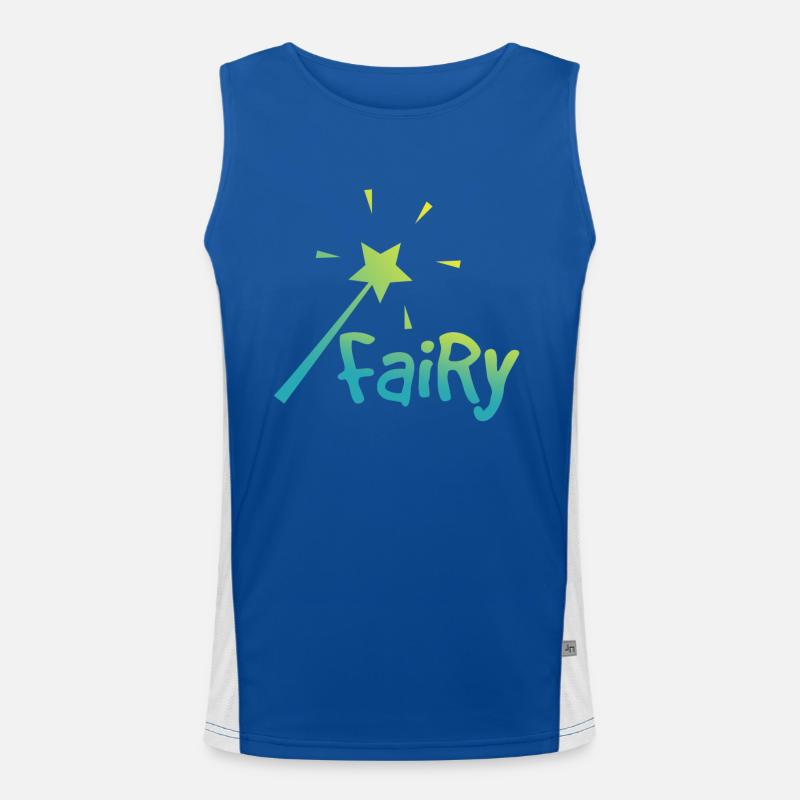 Fairy with a wand - fairies with a magic wand Men's Functional Contrast Tank Top 