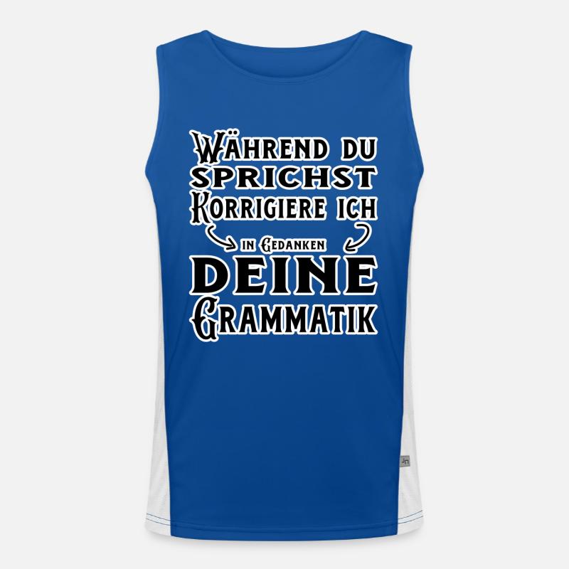 German language difficult language - Men's Functional Contrast Tank Top  - royal/white