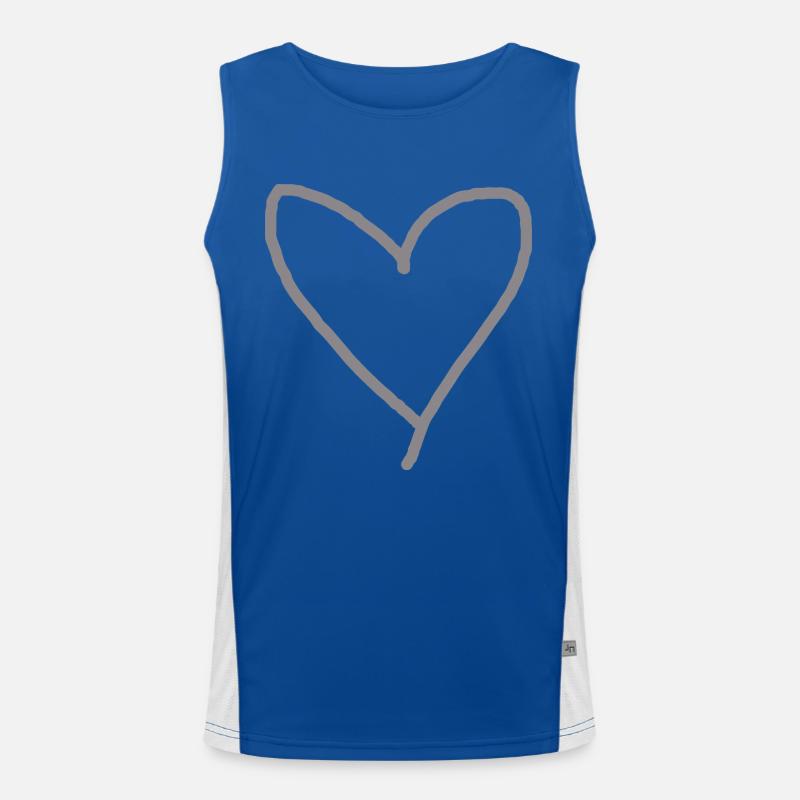 Herz grau Geschenkidee Liebe verliebt Funktionelles Kontrast-Tank Top für Männer 