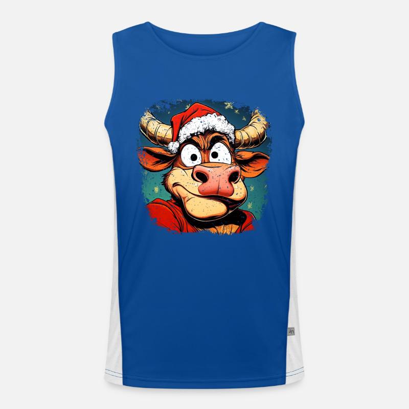 Vache Père Noël Débardeur respirant contrasté Homme 