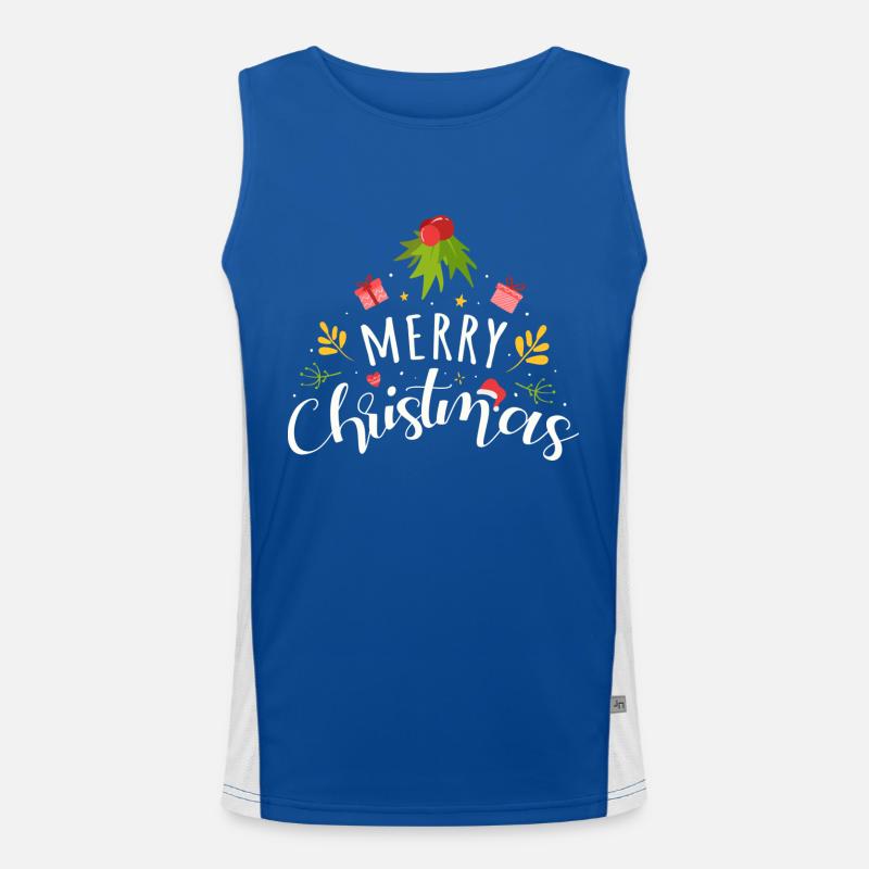 Merry Christmas Men's Functional Contrast Tank Top 